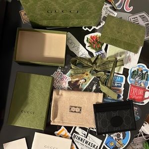 Gucci card case in black GG supreme